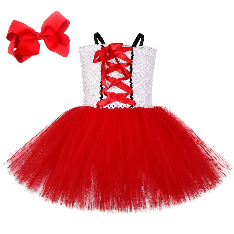 Costume de la Petite Rouge à Capuche pour filles, robe de fête d'Halloween, vêtements de carnaval, r
