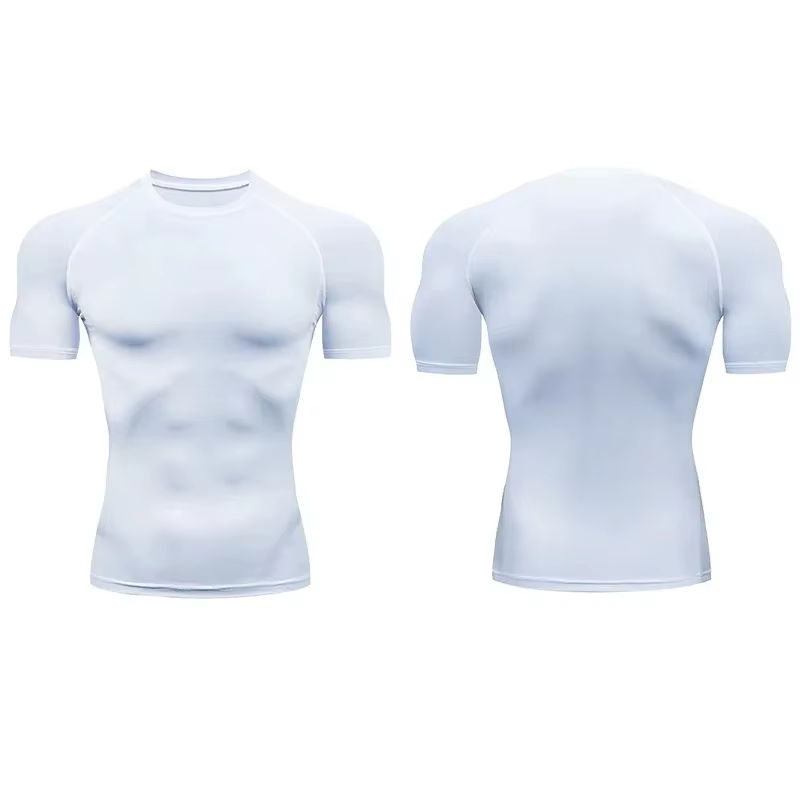 T-shirt de compression pour homme à manches longues, débardeur de sport pour musculation, décontract