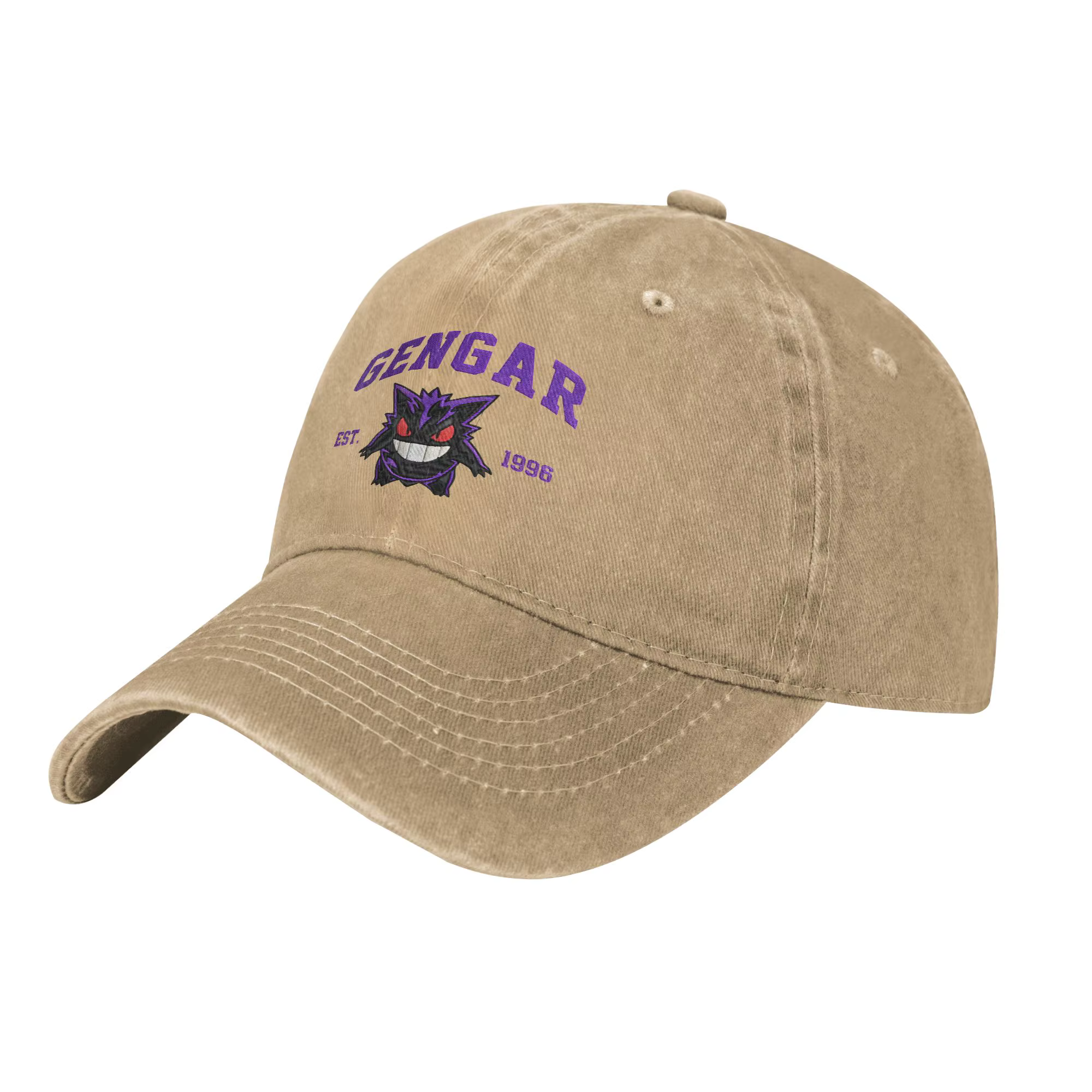 Casquette de baseball Gengar Kawaii pour hommes et femmes, casquette en denim vieilli, chapeau rétro