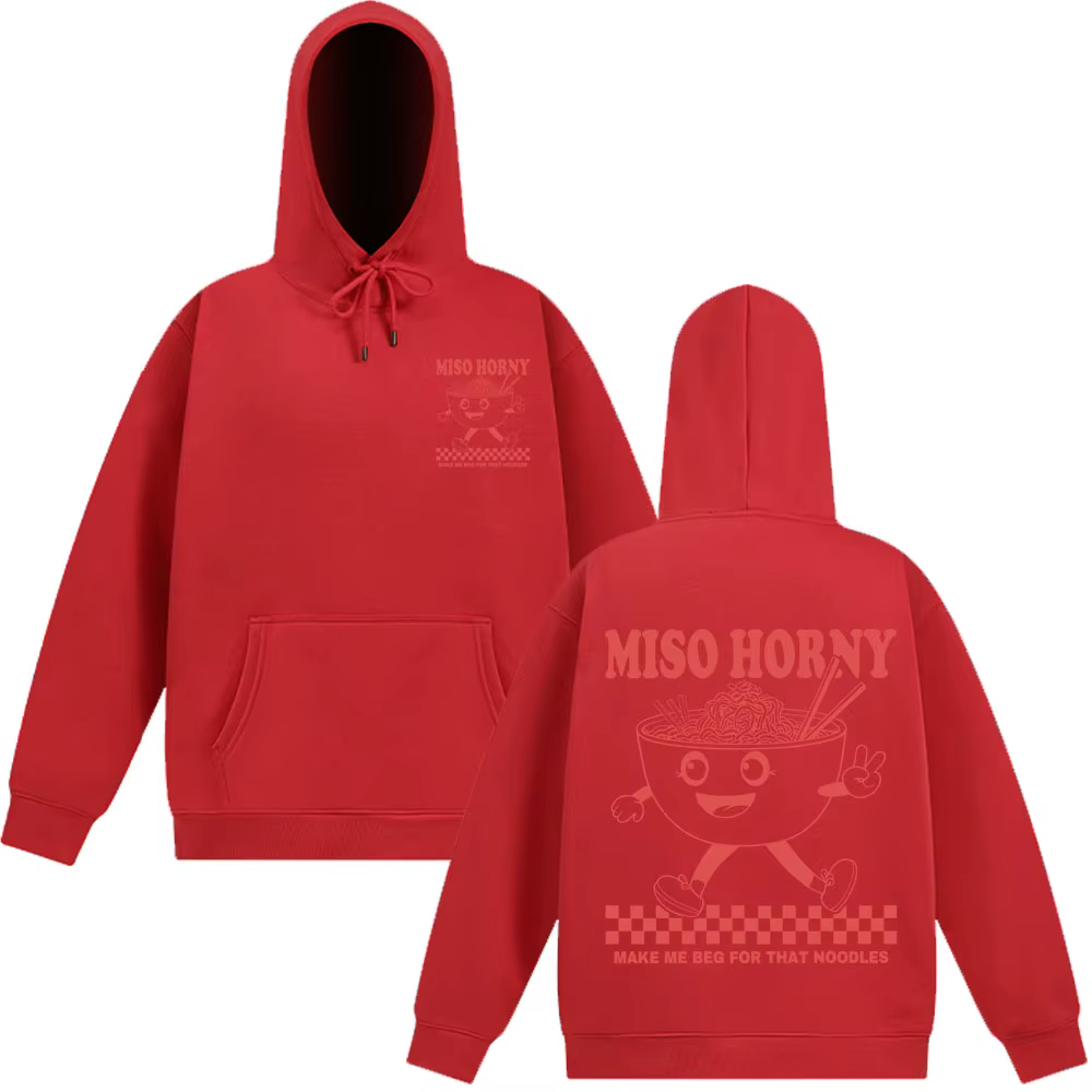 Miso Horny Ramen drôle Meme sweat à capuche hommes femmes mode Harajuku sweat automne et hiver Hip-h