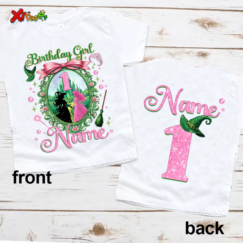 T-shirt personnalisé « Wicked Birthday Girl » – Tenue de sorcière magique pour fête d'anniversaire, 