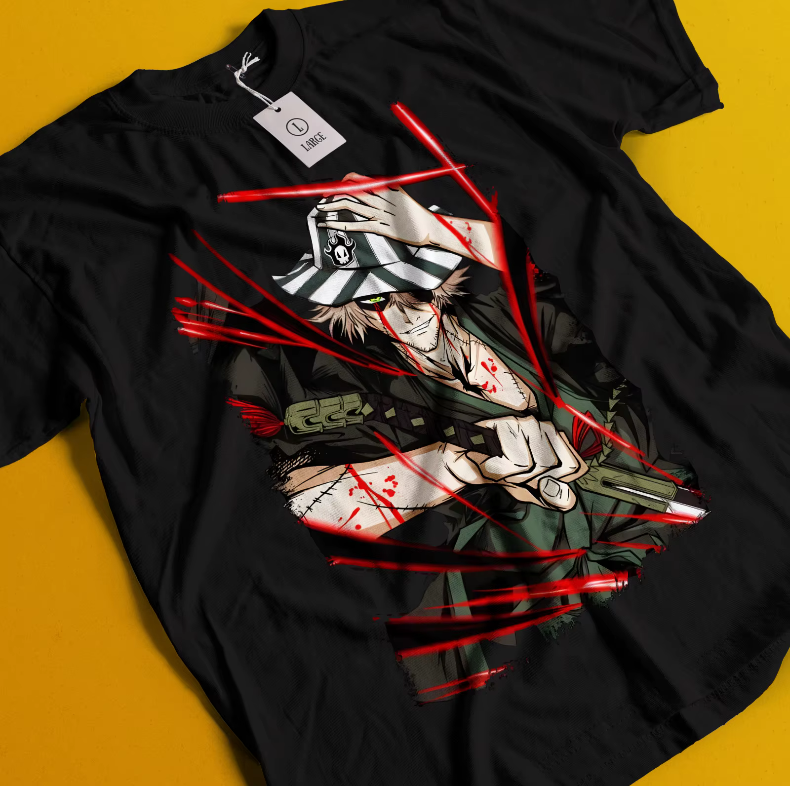 Urahara Kisuke T-Shirt eau de javel Anime T-Shirt Zaraki chemise Ichigo Bankai Tee Aizen