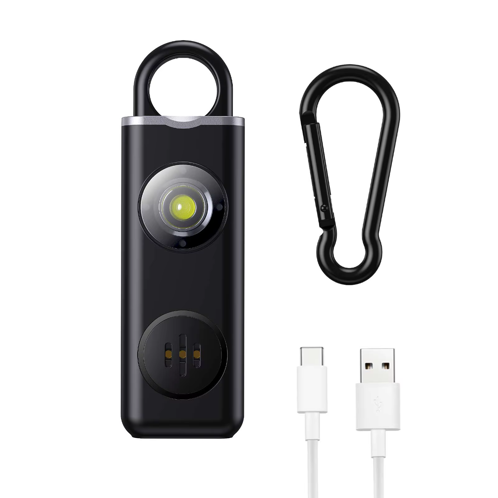 Sirène d'auto-défense 130db, alarme de sécurité pour femmes, porte-clés avec lumière LED SOS, alarme