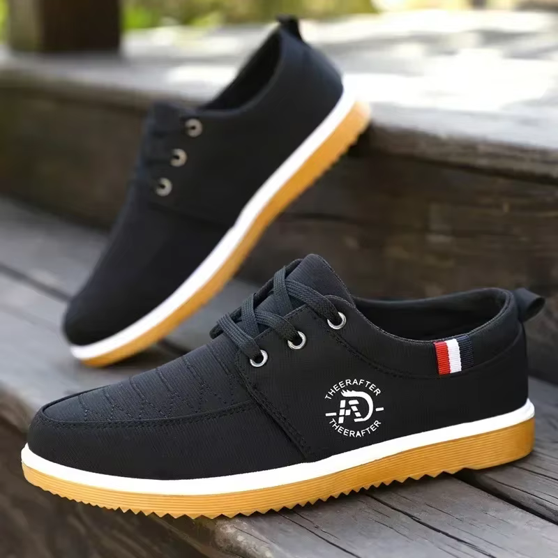 Baskets en toile respirantes pour hommes, chaussures de marche décontractées, mocassins à plateforme