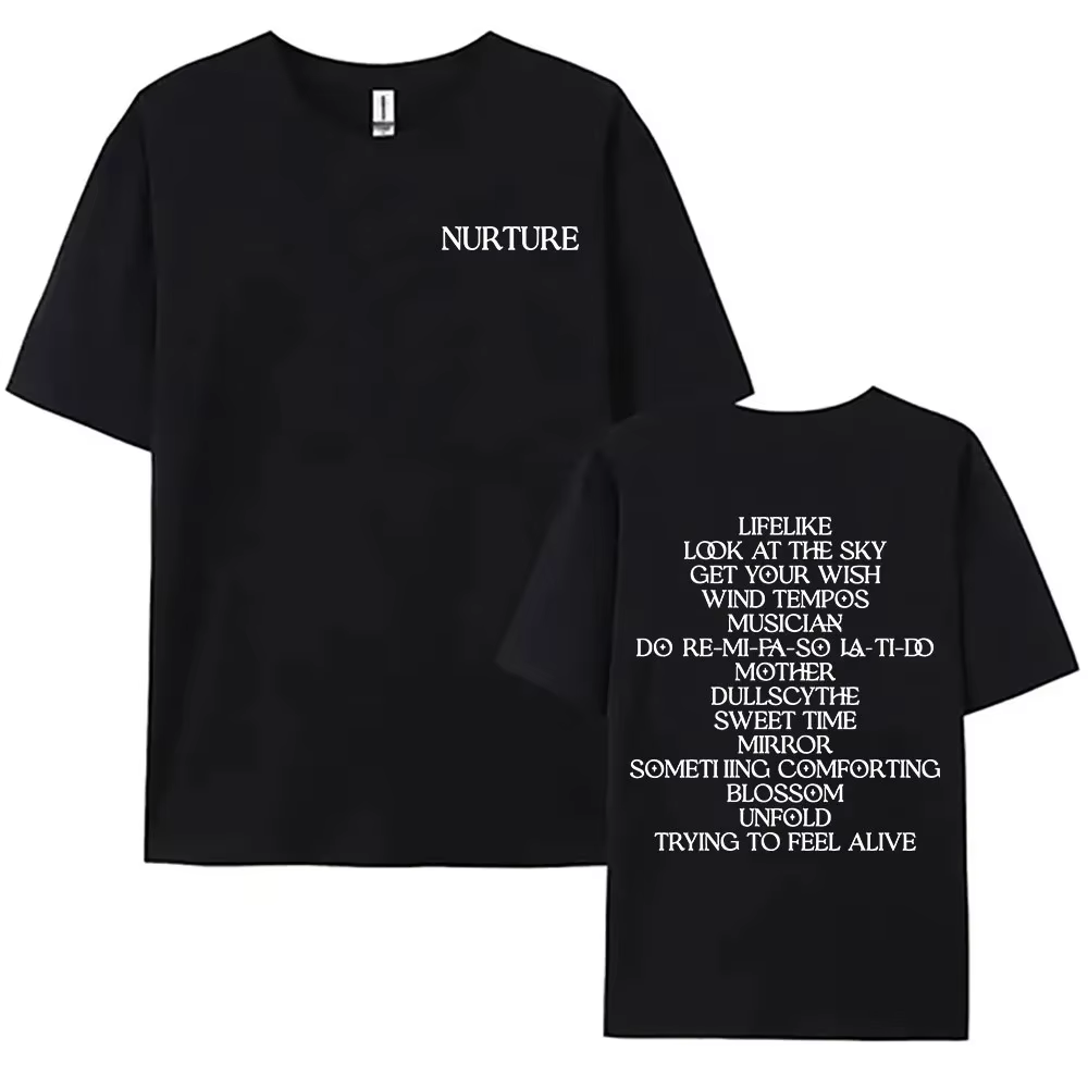 T-shirt à Manches Courtes en Coton Doux pour Femme, Streetwear avec Impression d'Album de la Nature,