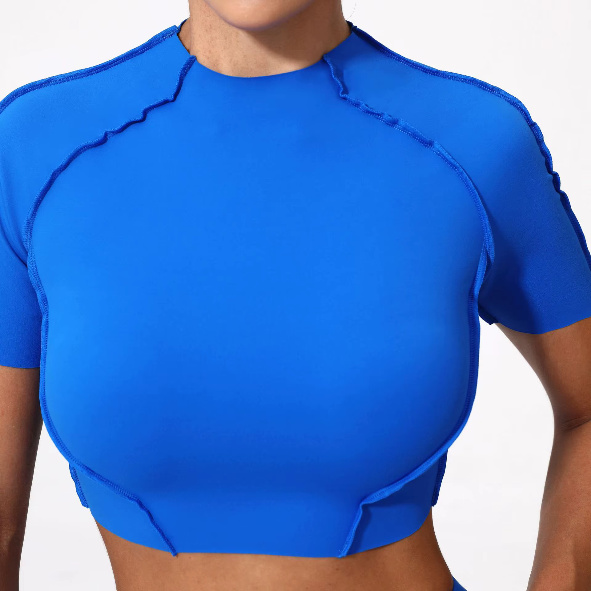 Nouvelles femmes en cours d'exécution sport t-shirt été entraînement à manches courtes col rond resp