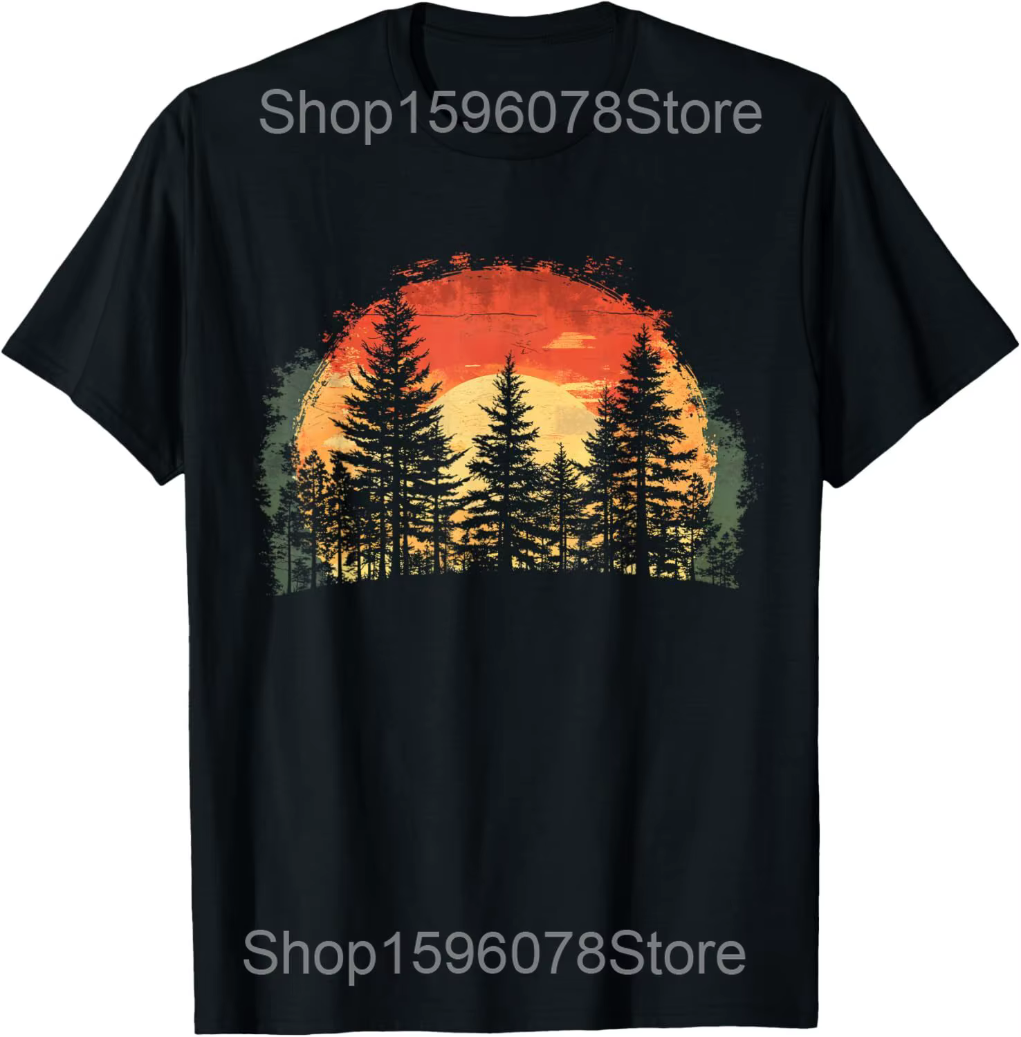 T-shirts unisexes à manches courtes en coton, motif nature, forêt, arbres, faune, alpinisme, humoris