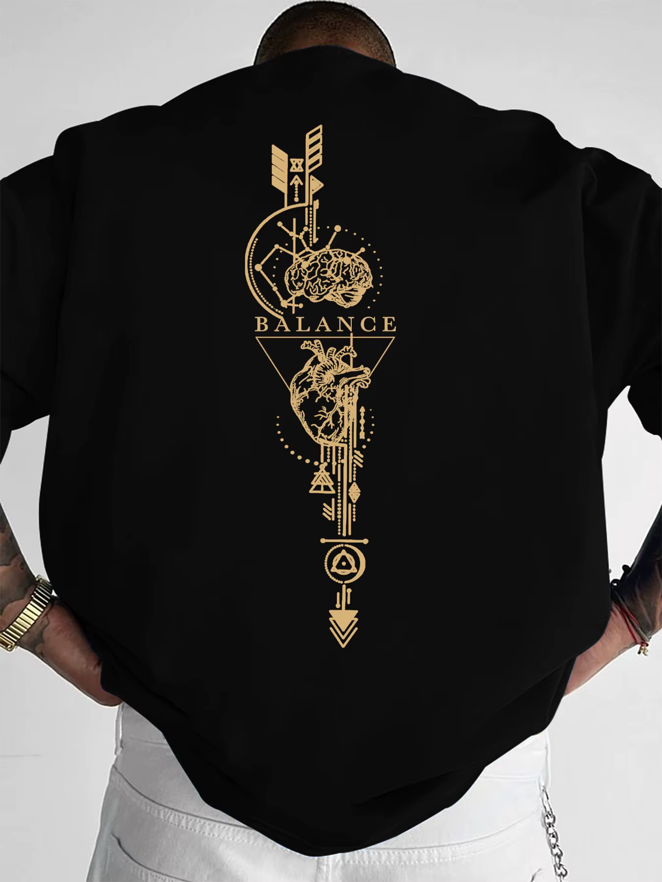 T-shirt pour homme, style décontracté, motif géométrique, imprimé anglais, pour l'été, confortable, 