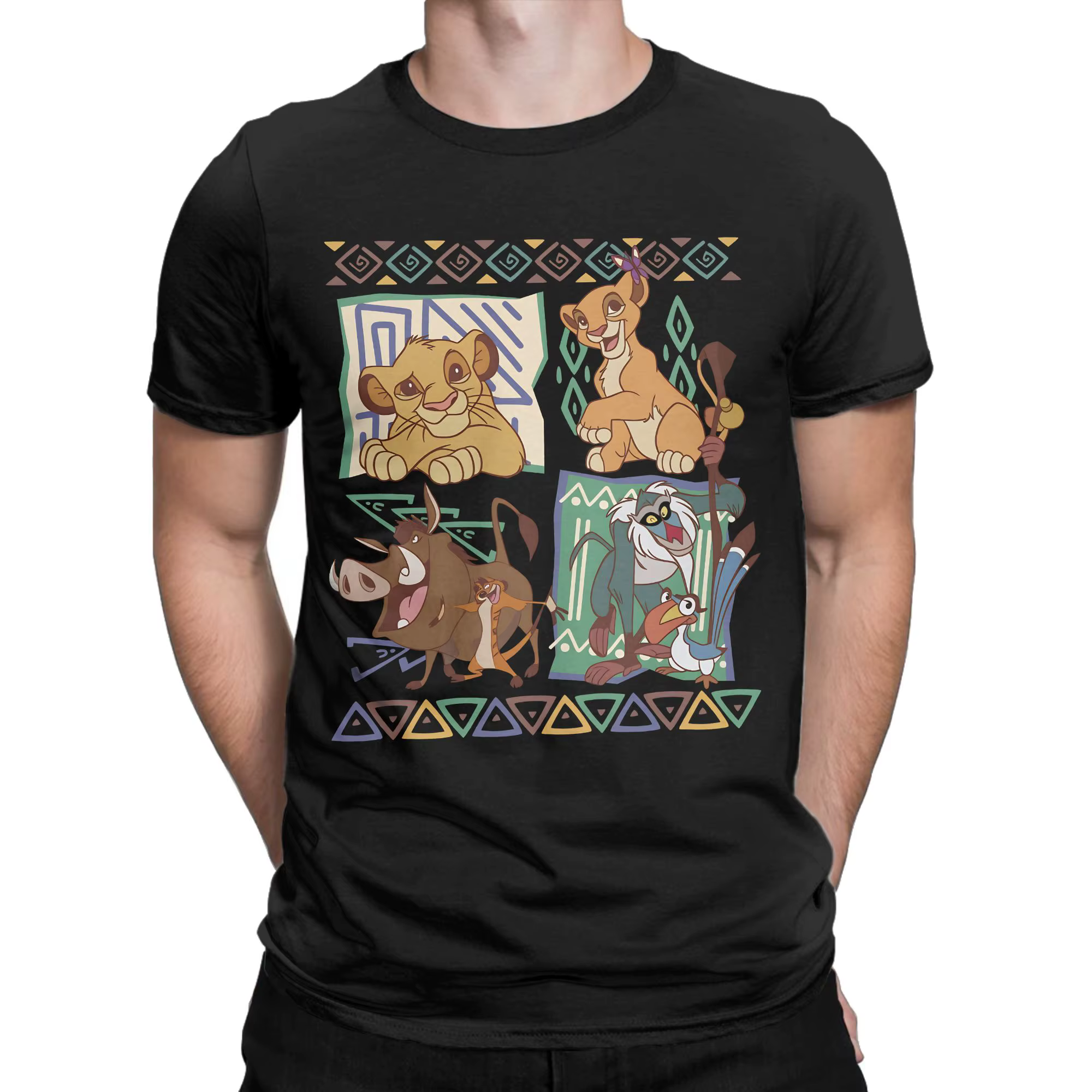 T-shirt pour hommes Le Roi Lion, humoristique, manches courtes, col rond, en pur coton, vêtements gr