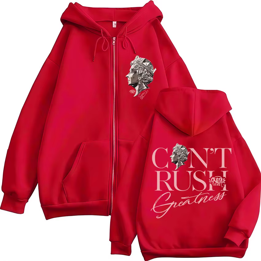 Rappeur Central Cee ne peut pas RUSH GREATNESS sweat à capuche avec fermeture éclair hommes femmes H