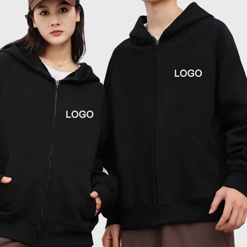 Sweat à capuche à fermeture éclair imprimé personnalisé pour hommes et femmes, sweat-shirt à manches