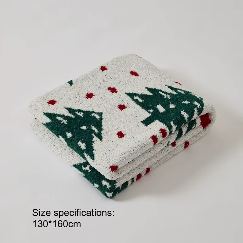 Couverture en laine épaisse en forme d'arbre de pin de noël, châle chaud, serviette de canapé, acces