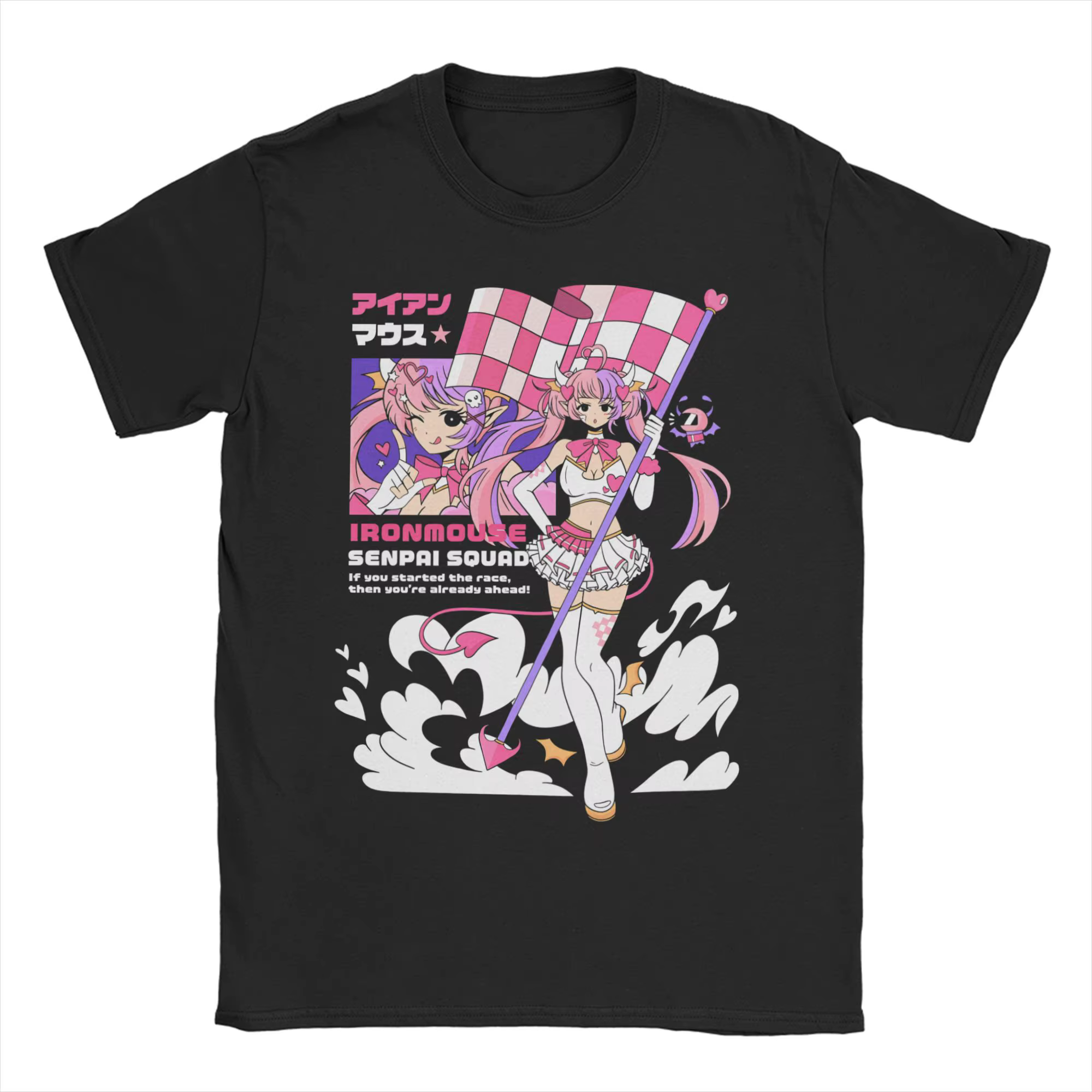 T-shirt Ironmouse VTuber pour hommes et femmes, vêtements en coton 100% Anime Kawaii, nouveauté, man