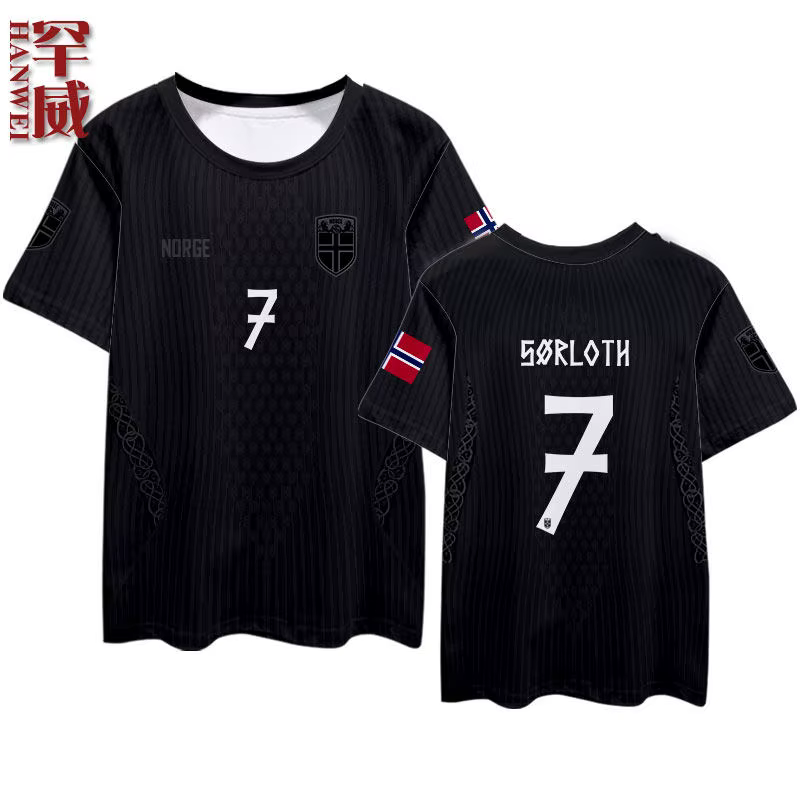 26 uniformes de l'équipe norvégienne, vêtements de football du même style que le T-shirt à séchage r