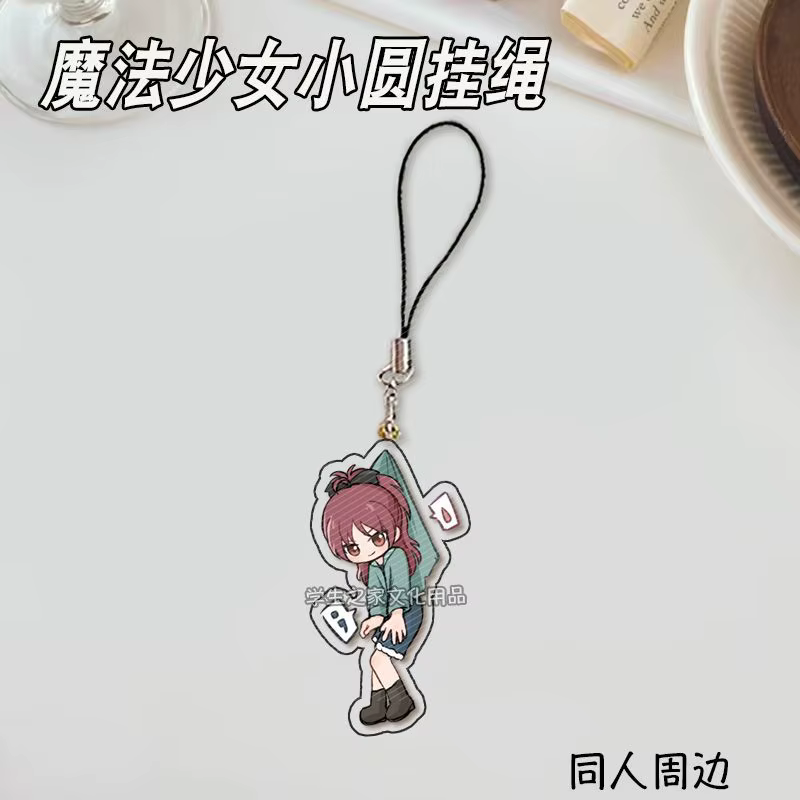 Puella Magi Madoka Magica Akemi Homura chats lanière en acrylique pour IPhone/Xiaomi/Huawei étui de 