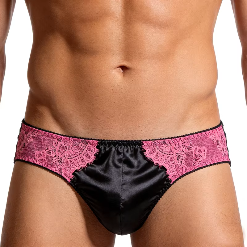 Sous-vêtements gai brillants en dentelle pour hommes, slips Sexy, confortables, élastiques, sains, p