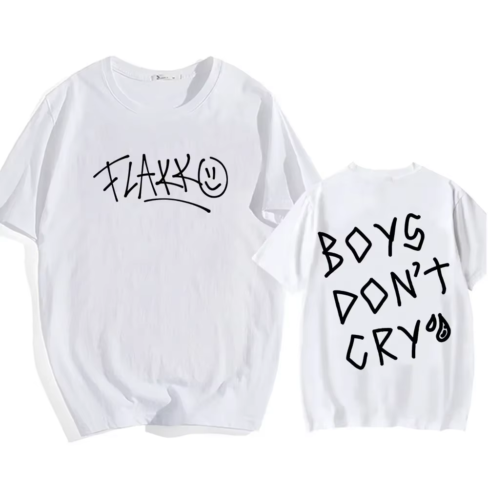 Rels B Flakk sourire T-shirt garçons ne pleurent pas lettre graphique T-shirt coton été décontracté 