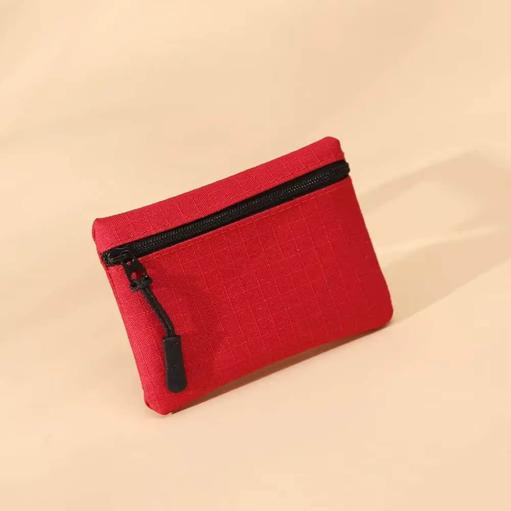 Porte-monnaie en tissu de bœuf de Style coréen doux, fermeture éclair, couleur unie, petit article, 