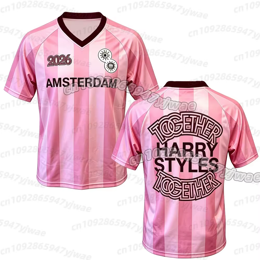 Nouveautés 2026 T-shirt Homme Femme Col en V Respirant Manches Courtes T-shirt Harry Styles Amsterda