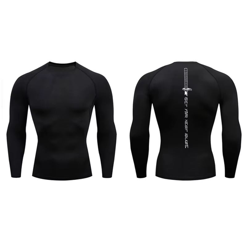 Sous-vêtements de compression à manches longues pour hommes, t-shirt athlétique à séchage rapide, ha