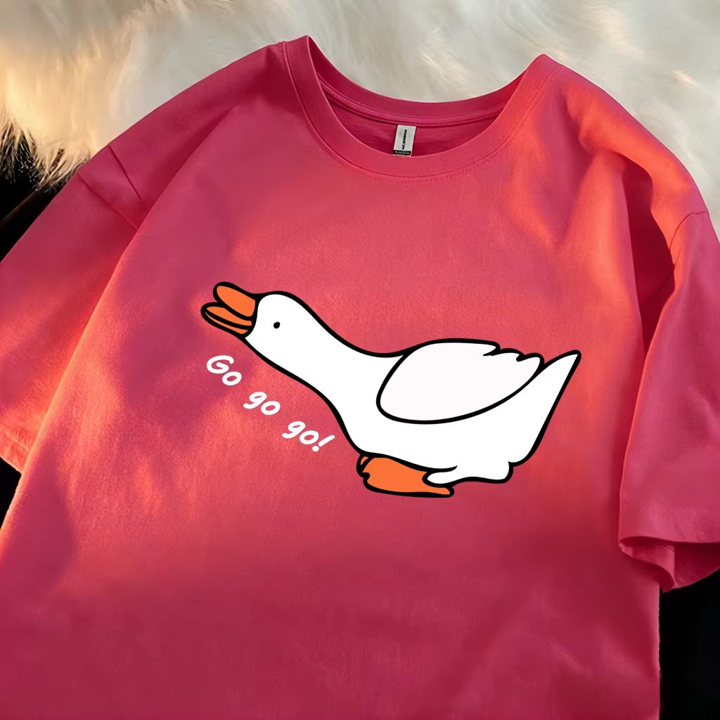 T-shirt en coton pour homme, design Goose Charge Forward, vêtements tendance unisexes, vêtements déc