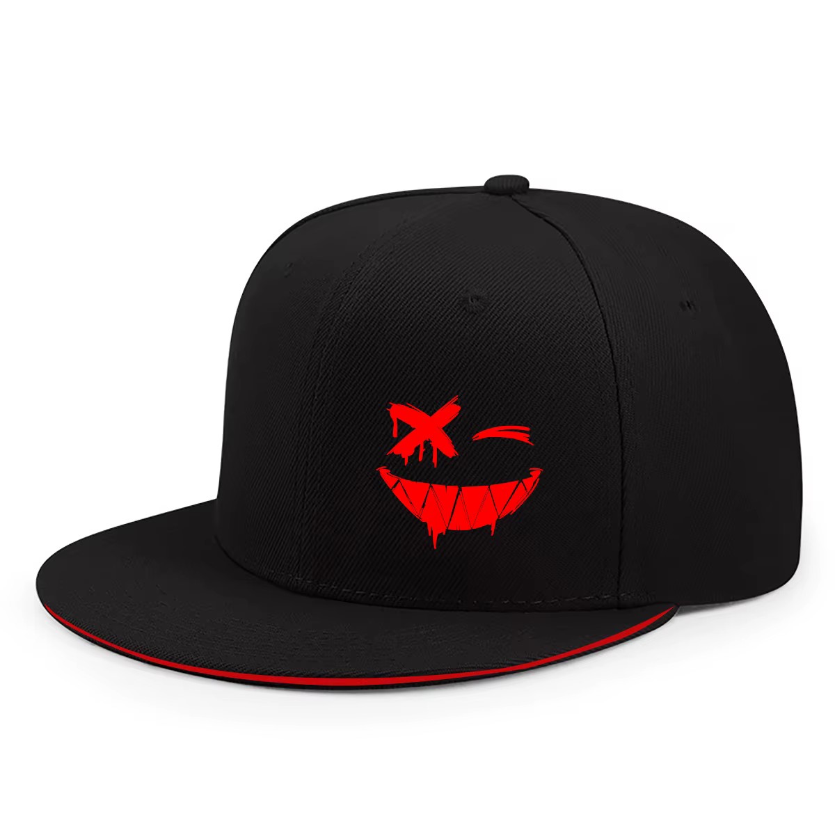 Casquette de Baseball rouge XX pour hommes et femmes, imprimé visage souriant, Hip-hop, réglable, pr