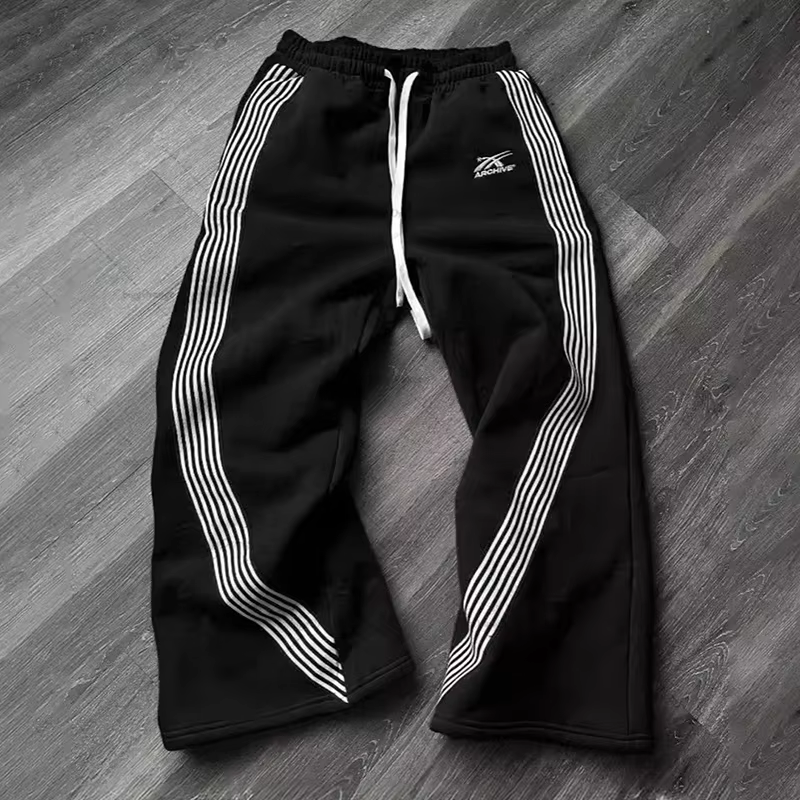 Hip-Hop Streetwear pantalon hommes décontracté rayé pantalons de survêtement printemps automne Coupl