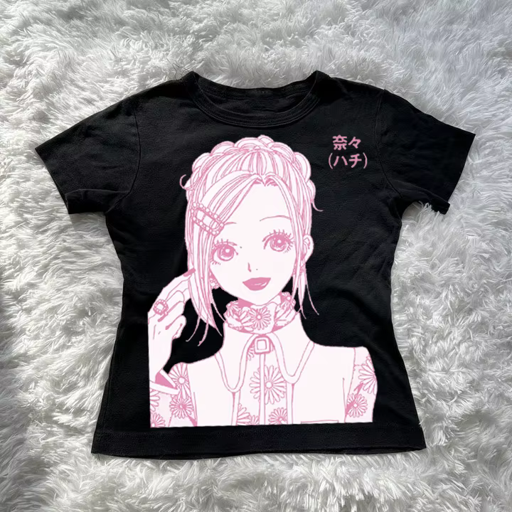 Haut court à imprimé dessin animé Nana Anime pour femmes, débardeurs et camisoles sexy, glaçure, vêt