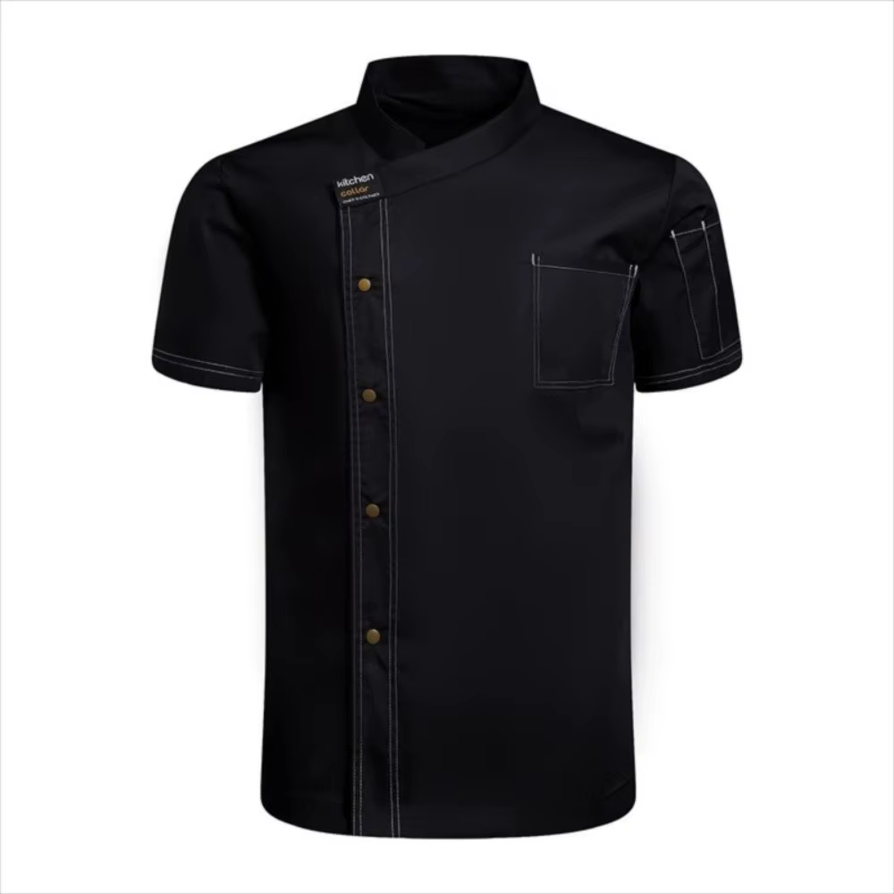 Vêtements de cuisine, uniforme de Chef en maille respirante, veste de Chef épaisse à manches courtes