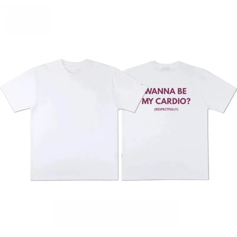 T-shirt 2026 « Wanna Be My Cardio » – Slogan Amusant pour la Salle de Sport, T-shirt Graphique d'Été