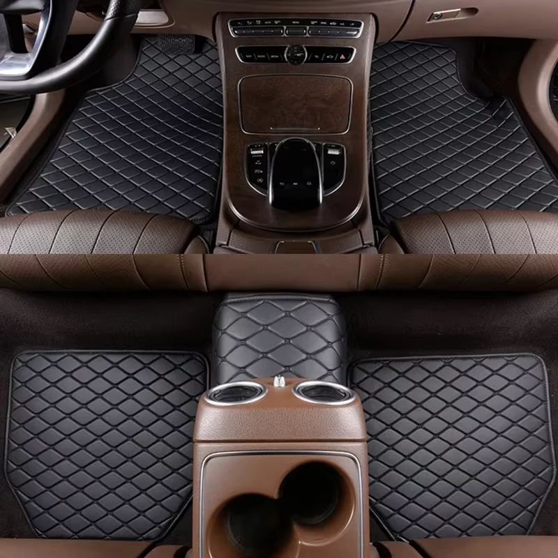 Tapis de sol de voiture en cuir PU, universel, qualité, imperméable, Auto Foot Pad, protecteur, inté