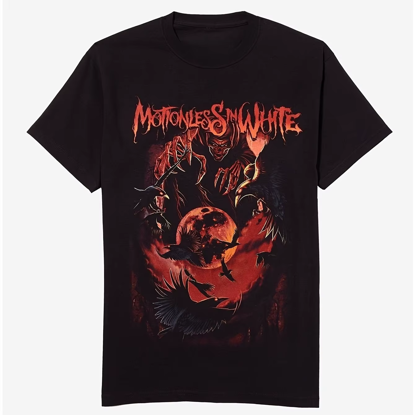Immobile en blanc Grim Reaper Crows T-Shirt imprimé-noir 220g nouveau arrivé pur coton adapté aux fê