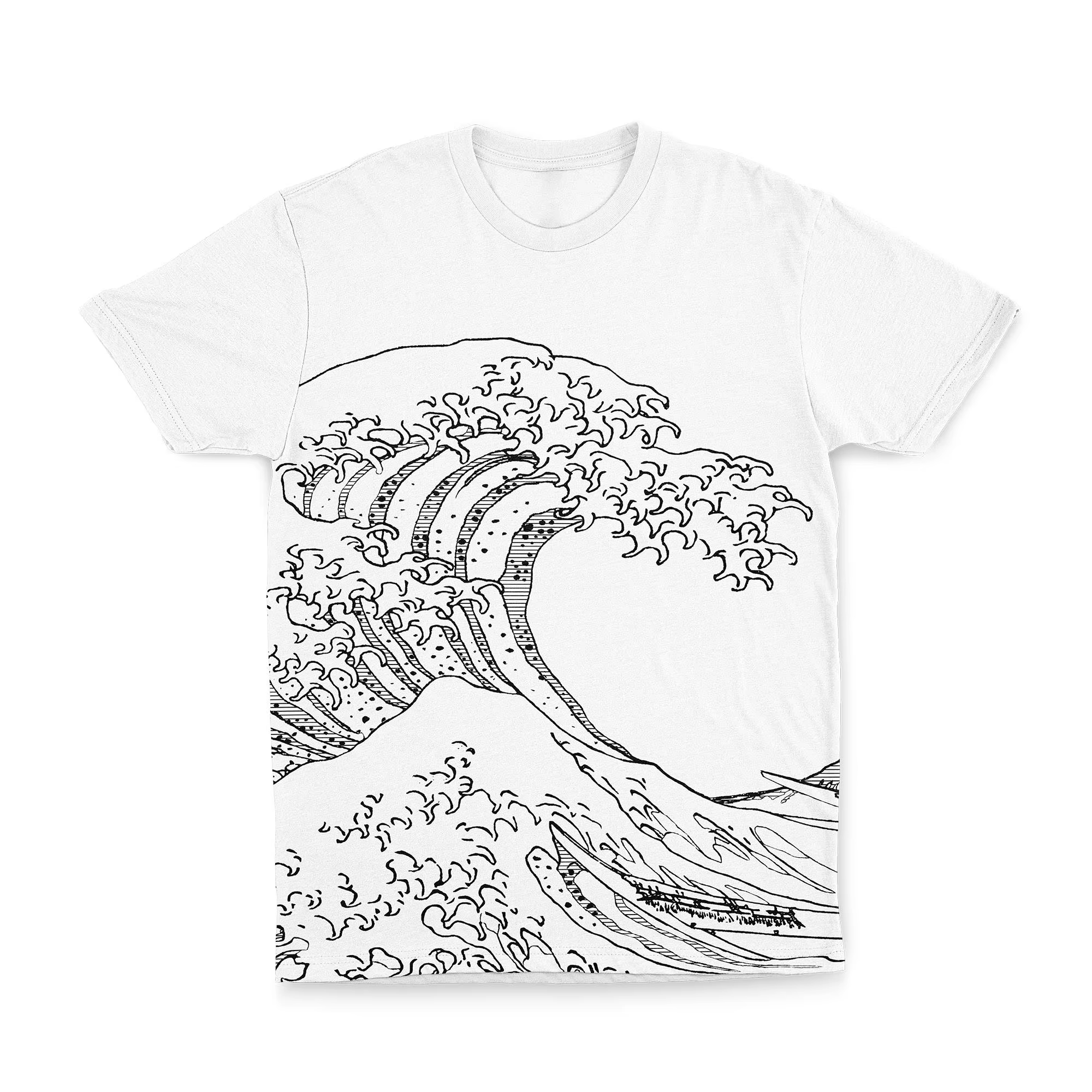 T-shirt imprimé japonais Oke Agawa Ukiyo-e pour hommes et femmes, T-shirt Hokusai, Style de rue japo