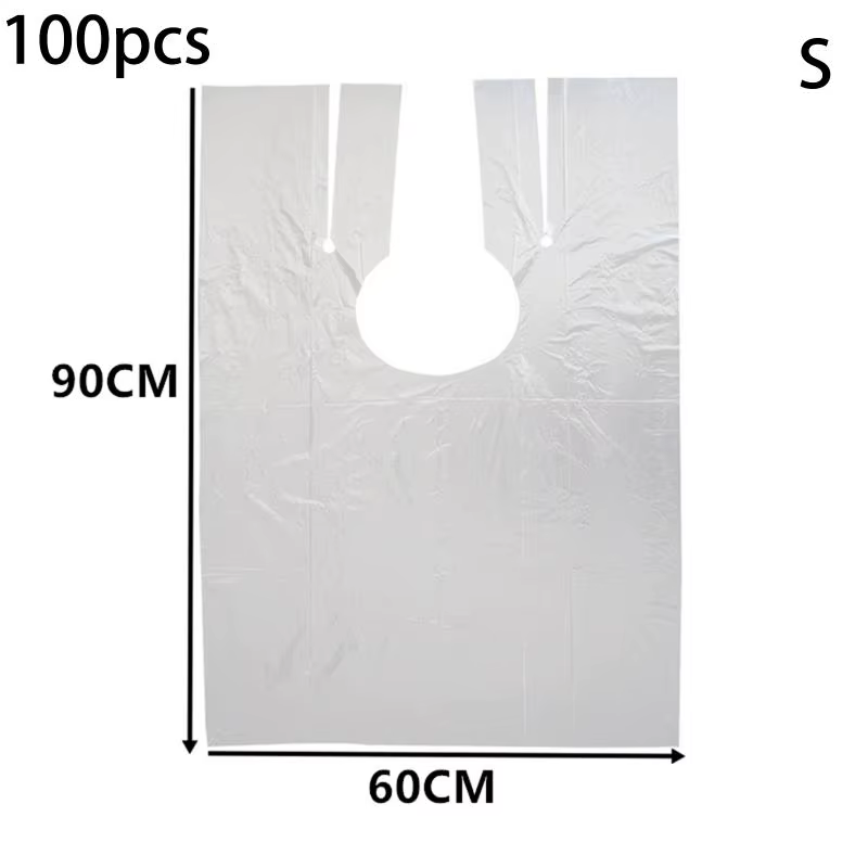 Cape jetable pour la coupe de cheveux, 100 pièces, légère, imperméable, pour salon de coiffure, barb
