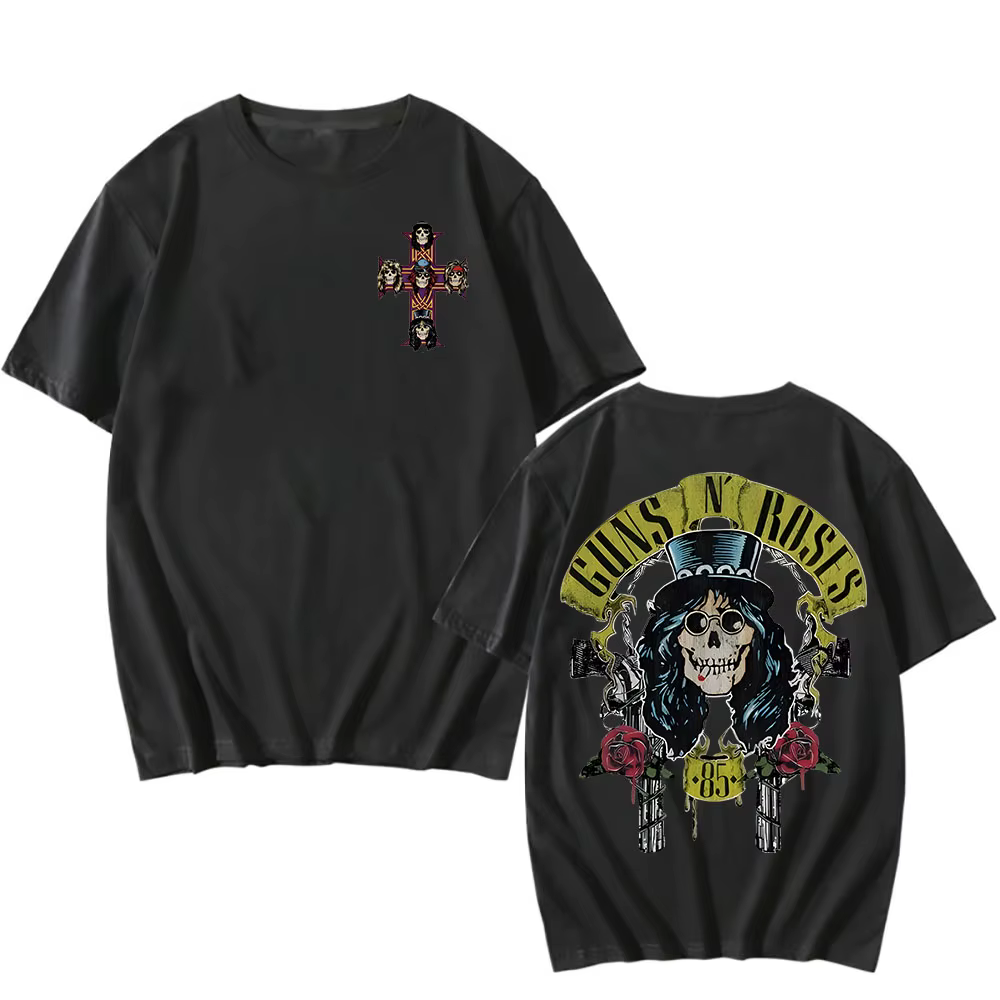 Guns N Roses t-shirt dessin animé imprimé Harajuku Grunge t-shirt Camisetas métal lourd musique coto