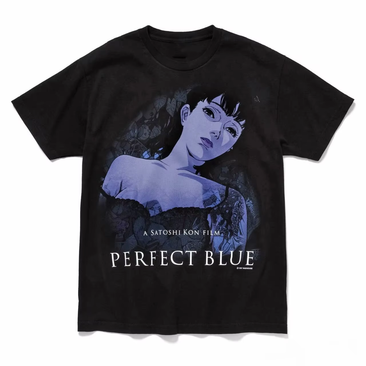 T-shirt Anime Perfect Blue Vintage Lavé Esthétique Y2K Rétro Graphique Unisexe Coupe Oversize Col Ro