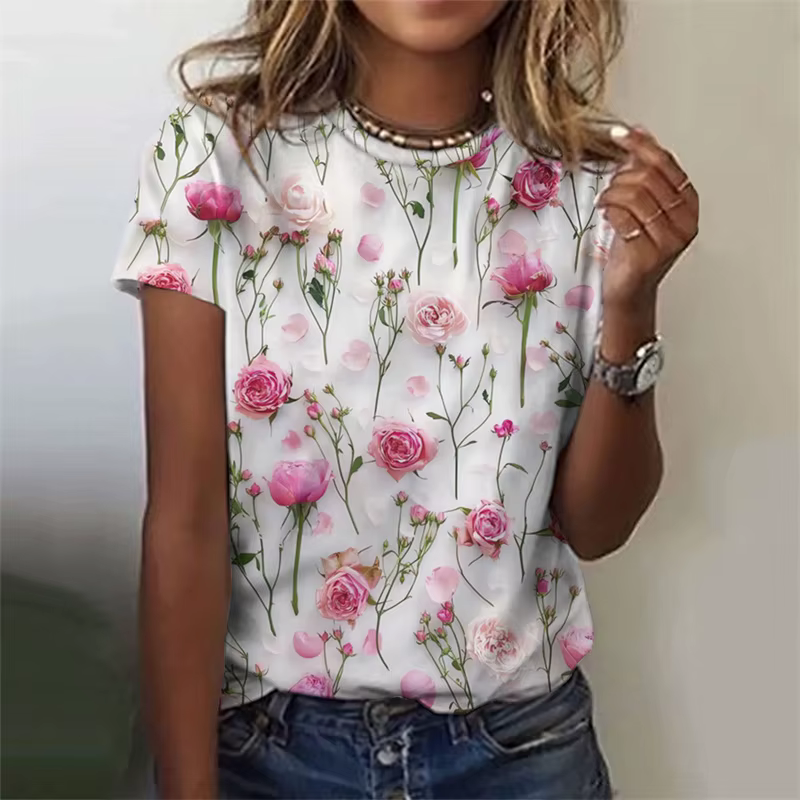 T-shirt à Manches Courtes et Col Rond pour Femme, Streetwear Décontracté, à la Mode, Y2k