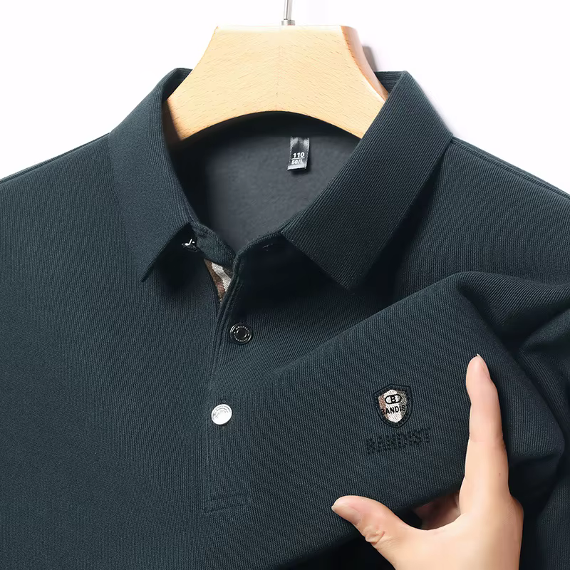 Polo imprimé de haute qualité pour homme, confortable, à manches longues, col à revers, nouvelle col