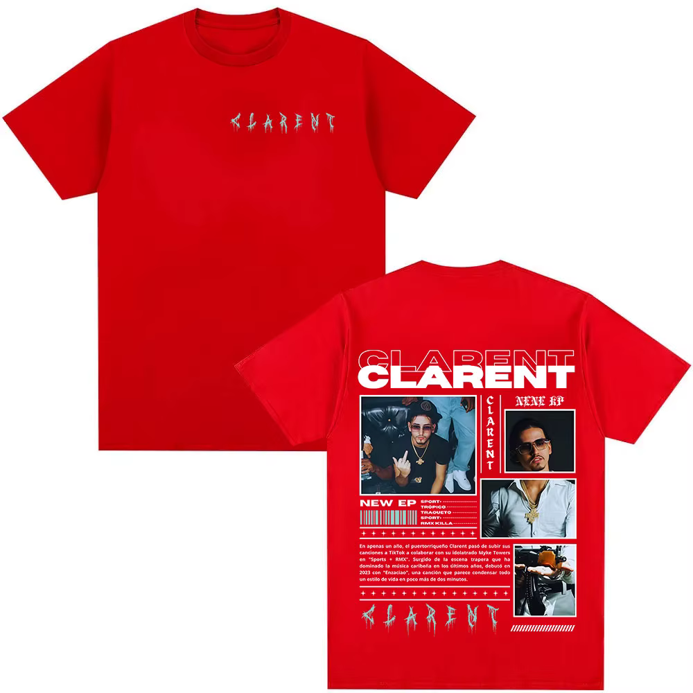 Rappeur CLARENT Album 2025 Merch T-shirt vêtements pour hommes Hip Hop manches courtes t-shirts homm