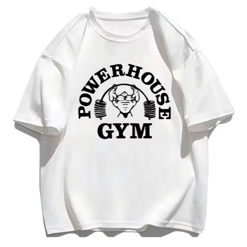 T-shirt de sport, haut graphique Powerhouse Gym, tenue de fitness streetwear, cadeau pour les amateu