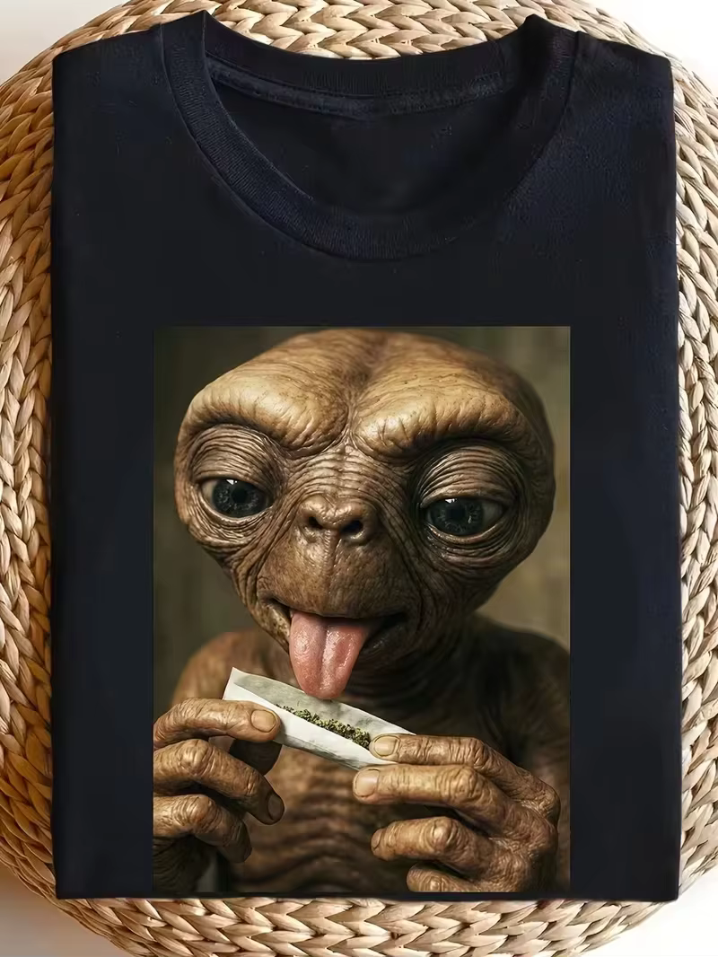 T-shirt graphique vintage Alien amusant, humoristique rétro des années 80, pour hommes et femmes, dé
