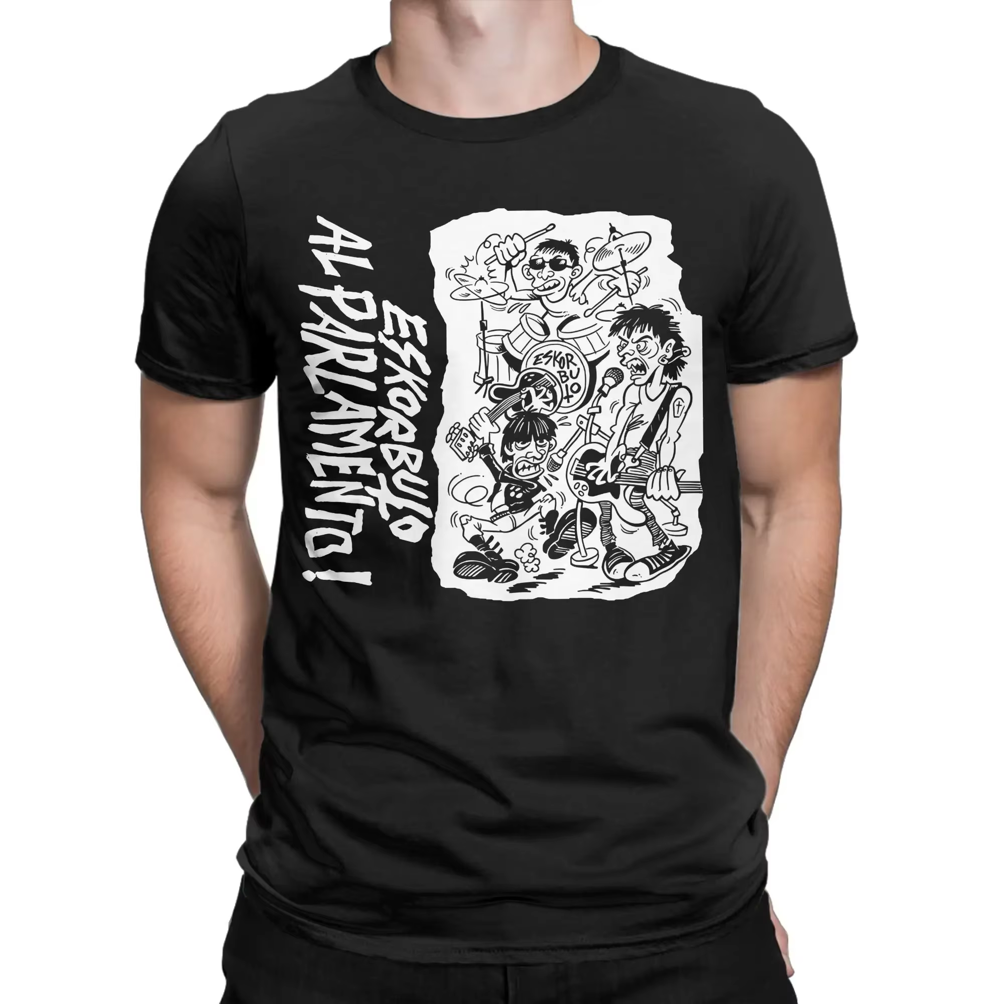 T-Shirt créatif Eskorbuto pour hommes, col ras du cou, en pur coton, à manches courtes, vêtements d'