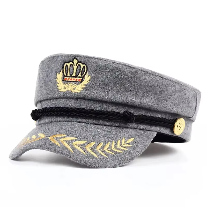Chapeau de marin unisexe avec couronne d'oreille de blé, chapeaux de marin pour hommes et femmes, ca