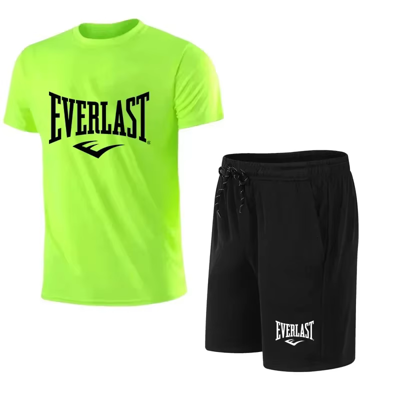 Ensemble 2 pièces T-shirt et short pour homme EVERLAST – Tenue de sport décontractée à manches court