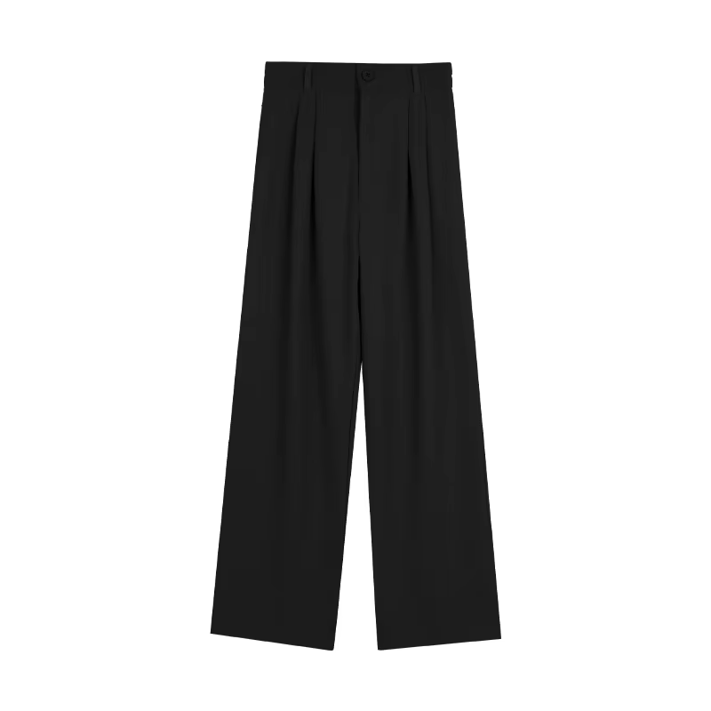 Pantalon de costume noir pour femmes, taille élastique, Slim, décontracté, ample, jambes larges, tai