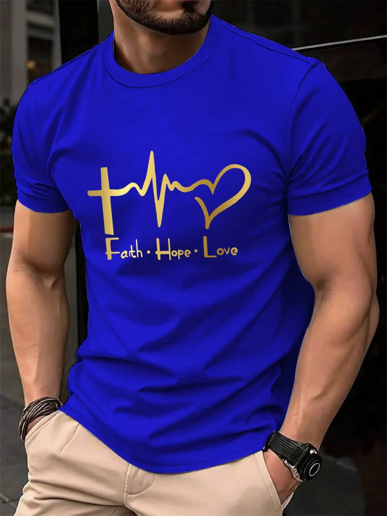T-shirt manches courtes col rond homme, 100% coton, à la mode, décontracté, ample, grande taille, im