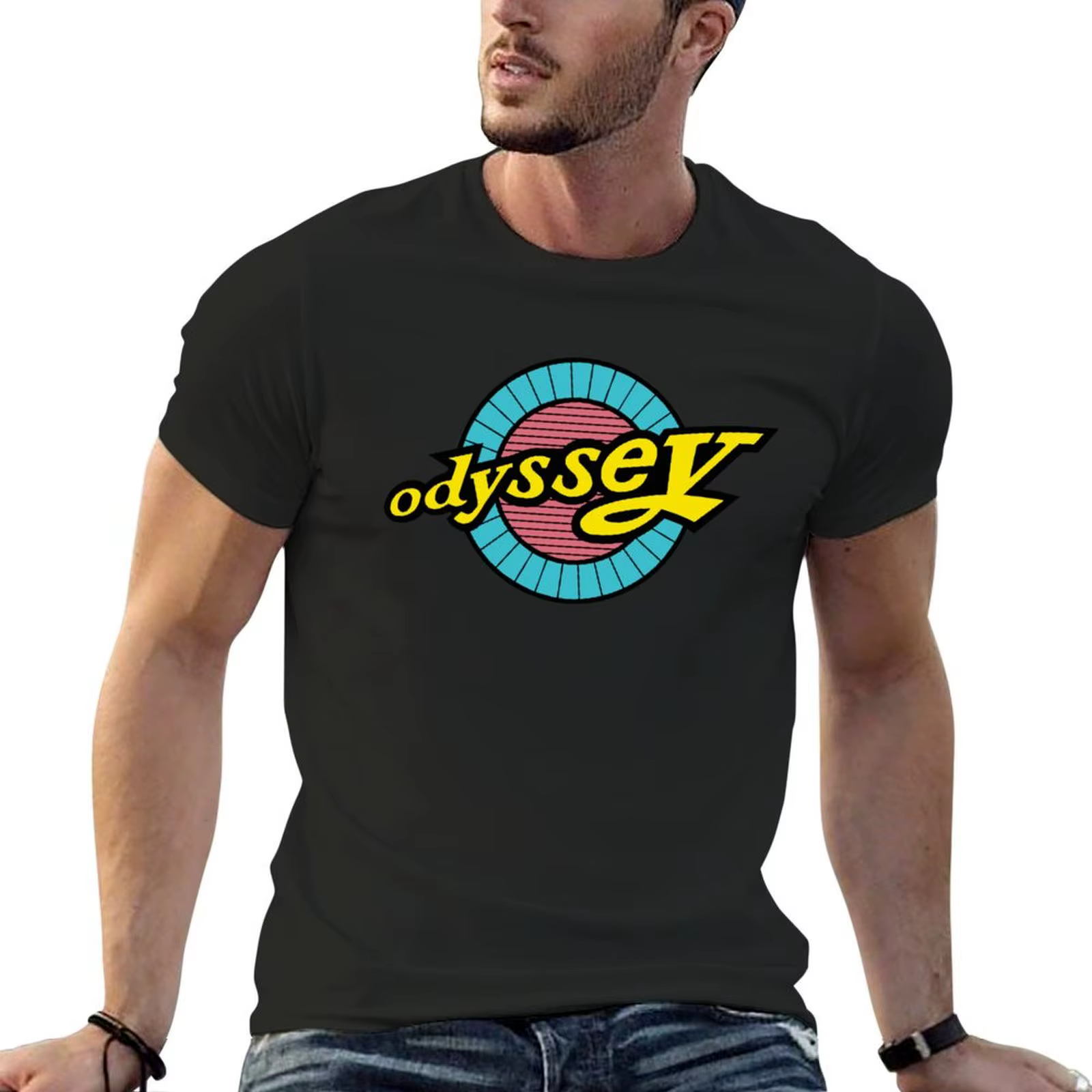 T-shirt Odyssey BMX bleu et jaune pour hommes, imprimé animal, grande et grande édition, nouvelle co