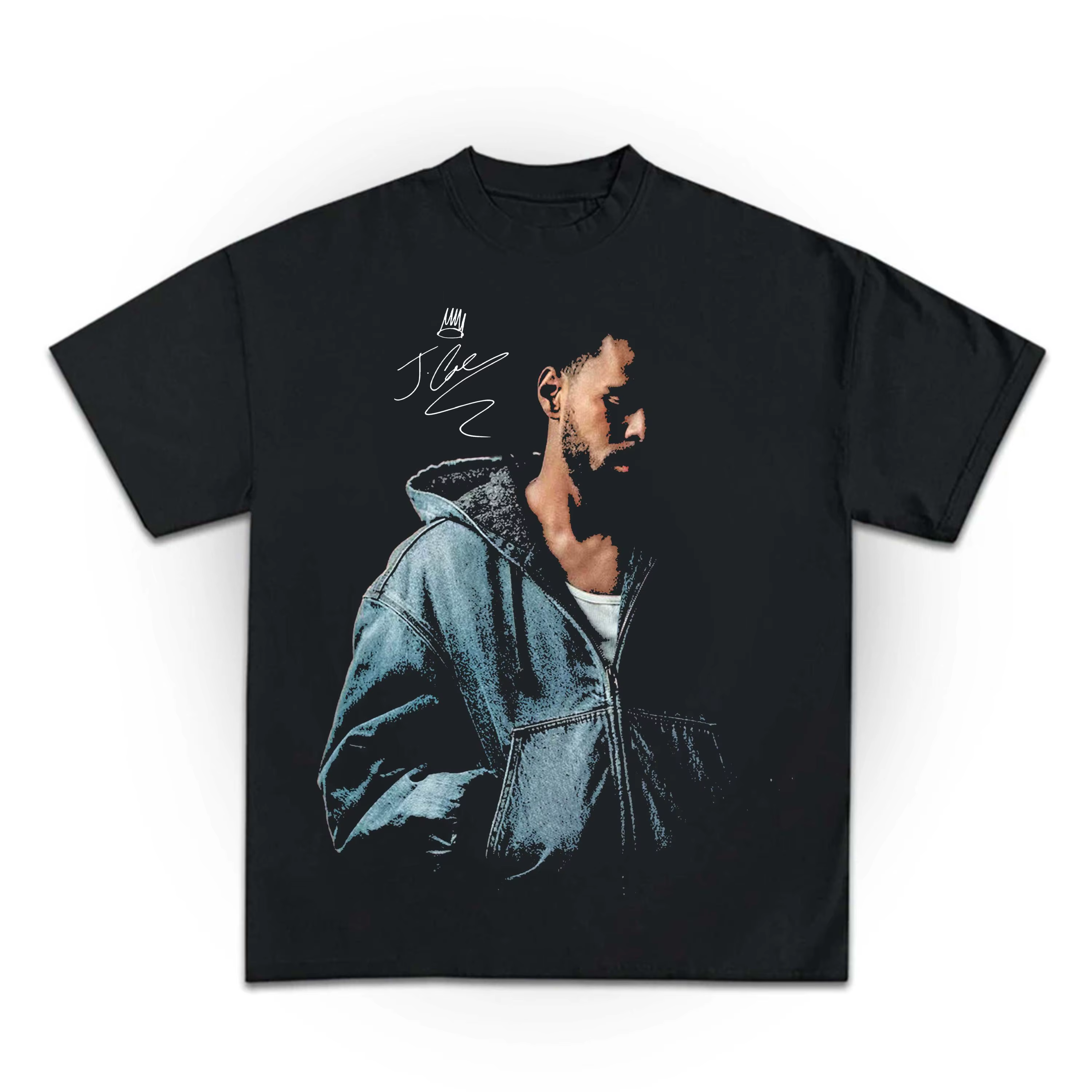 T-shirt imprimé avec portrait de J Cole pour hommes et femmes, en pur coton, vêtements d'été Y2K, T-