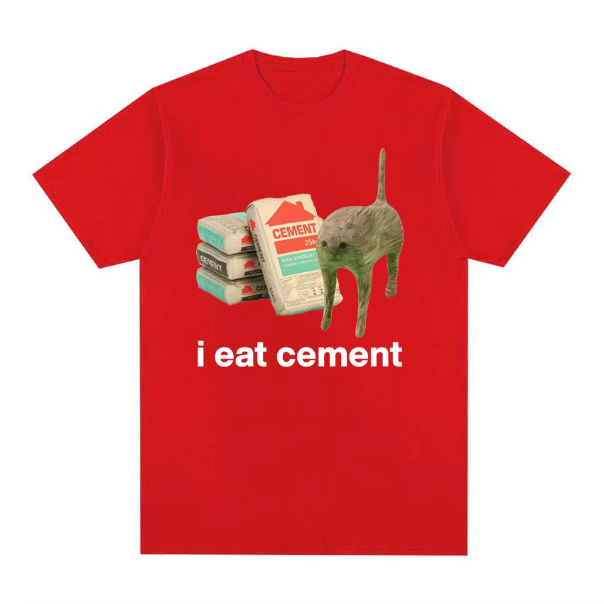 Je mange du ciment chat malte drôle Meme t-shirt pour hommes femmes mode décontracté à manches court