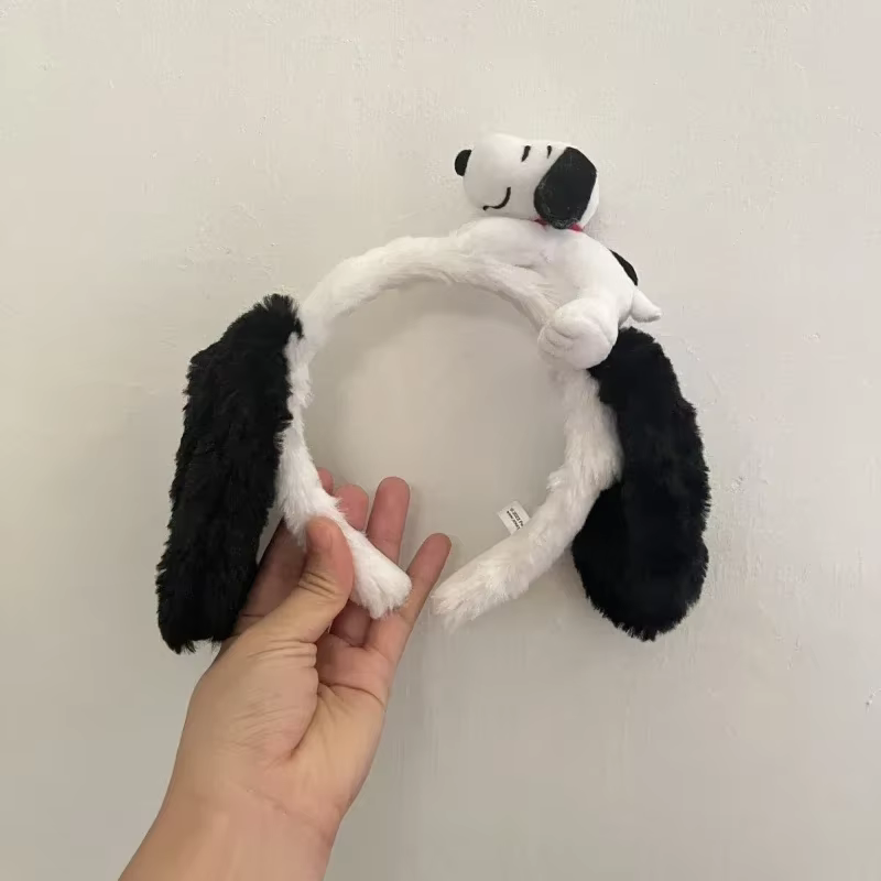 Accessoires pour cheveux Snoopy mignons de dessin animé, bandeau en peluche, poupée Cosplay, accesso